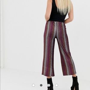 ASOS glitter stripe crop straight leg pants sz 4